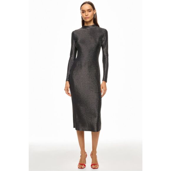 Prabal Gurung  Metallic Turtleneck Neck Midi Dress ❤️‍🔥 - Picture 1 of 10